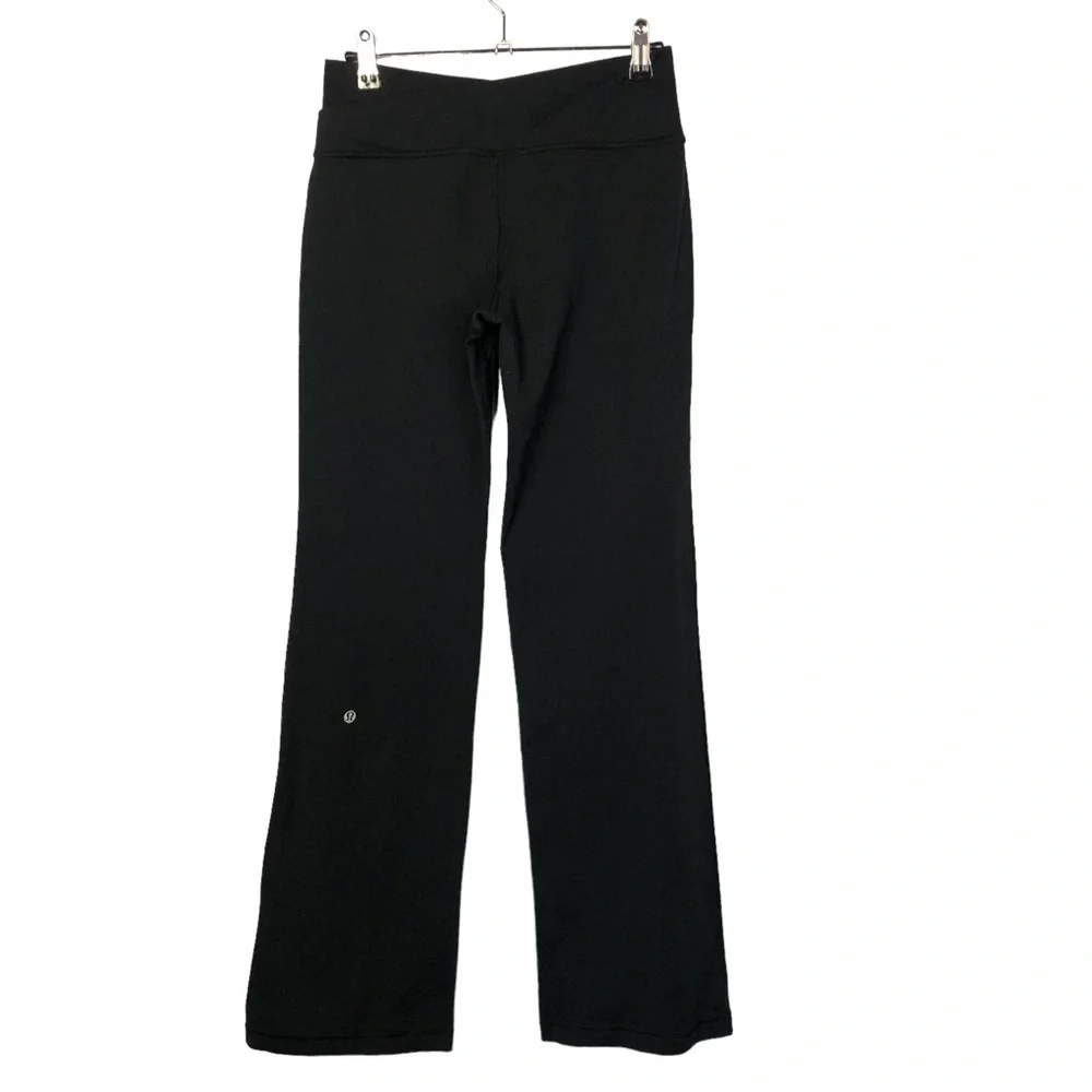 Lululemon‎ Astro Black Criss Cross Waistband Flared Leg Yoga Pant 6